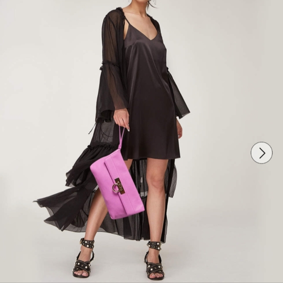 Salvatore Ferragamo Pink Leather Gancini Flap XLarge Clutch - Picture 13 of 13